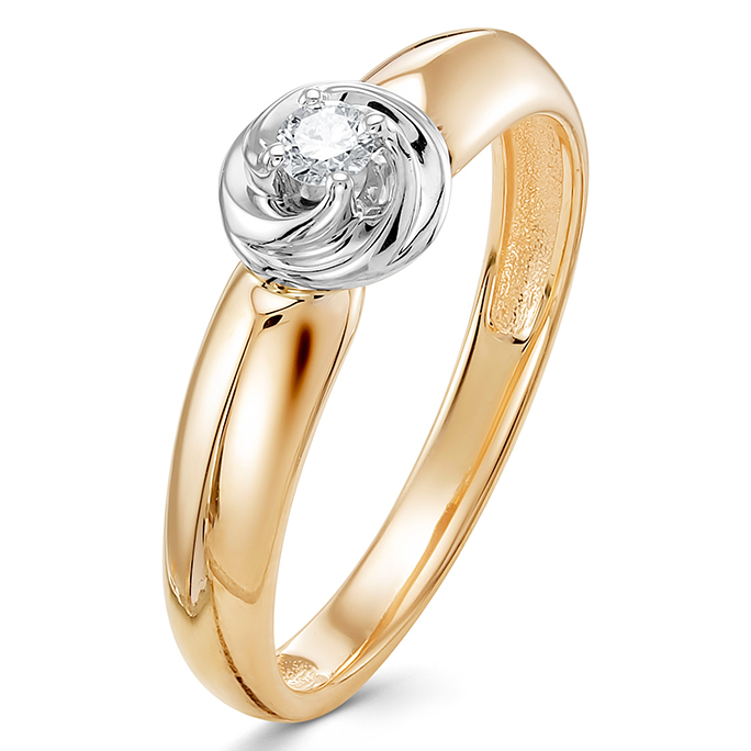 Кольцо, золото, бриллиант, 240-1120